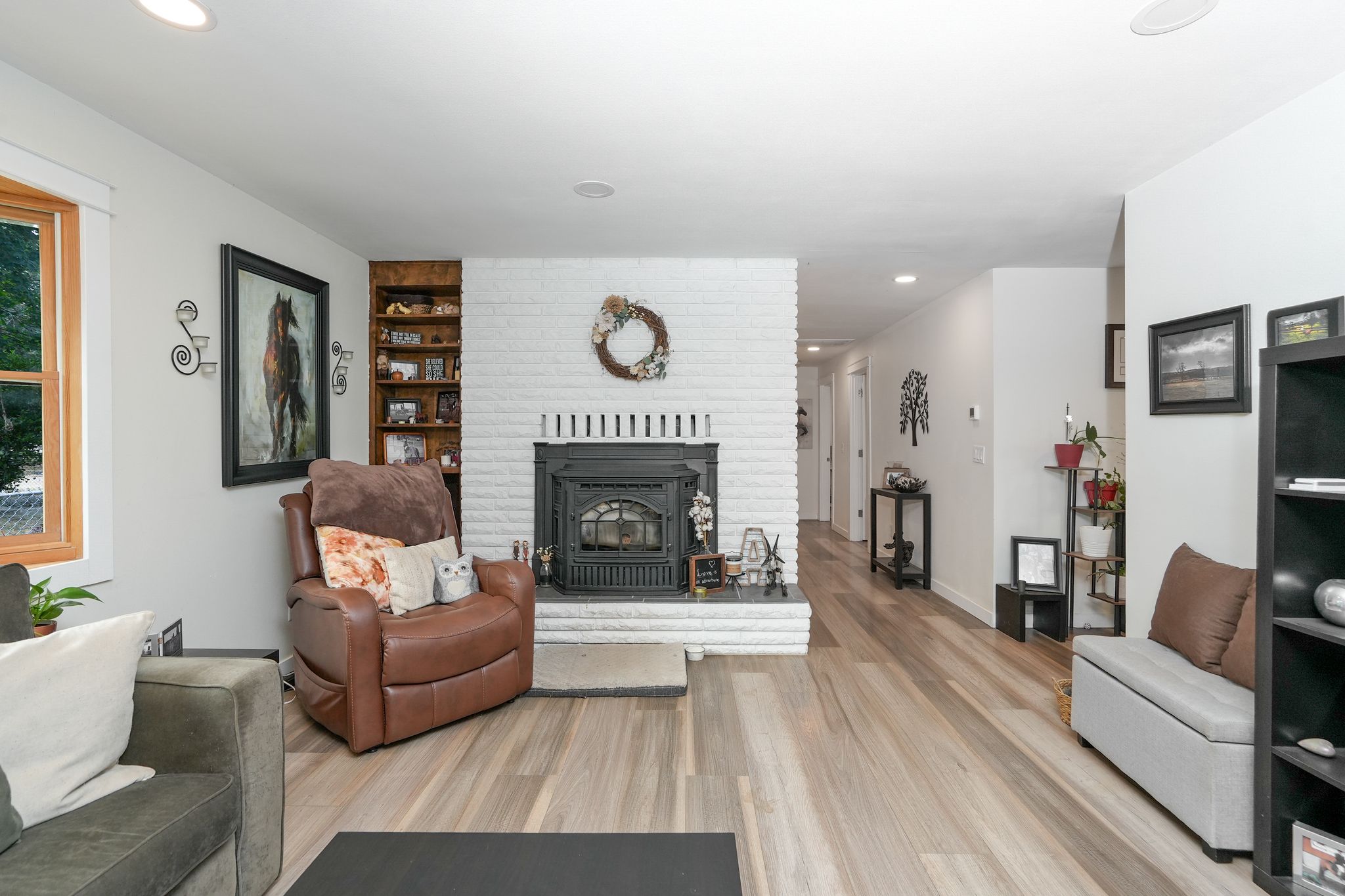 Pellet stove in living room